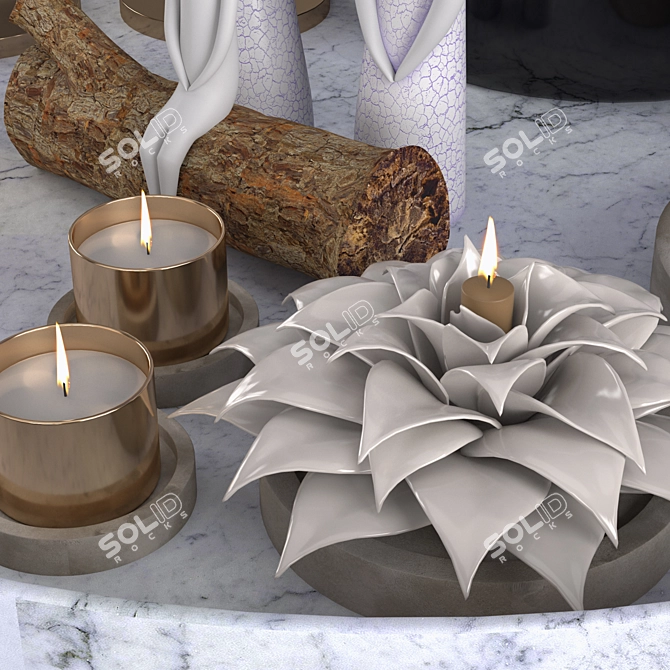 Floral Bouquet Decor Set 3D model image 3