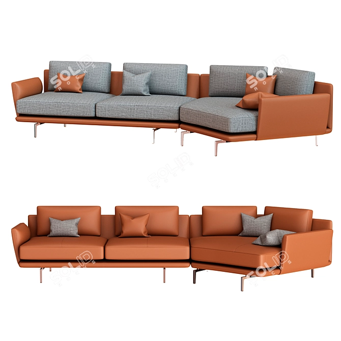 Retro Chic: Get-Back-Sofa by Poltrona 3D model image 1