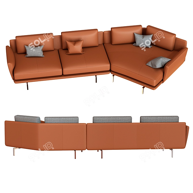 Retro Chic: Get-Back-Sofa by Poltrona 3D model image 2