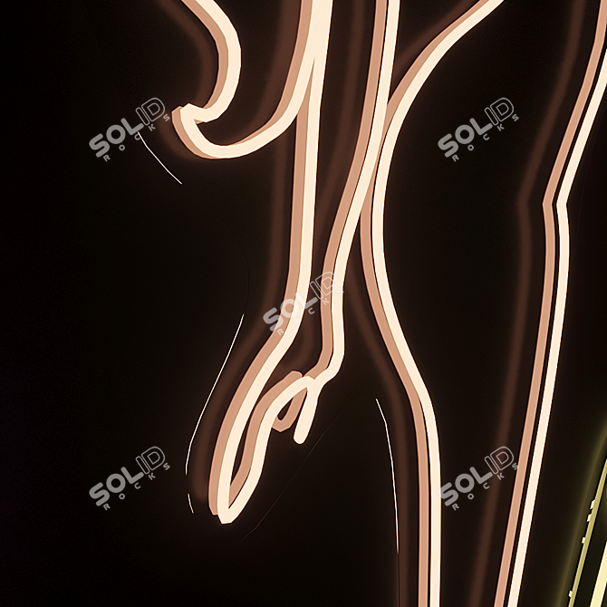 Customizable Neon Woman Sign 3D model image 2