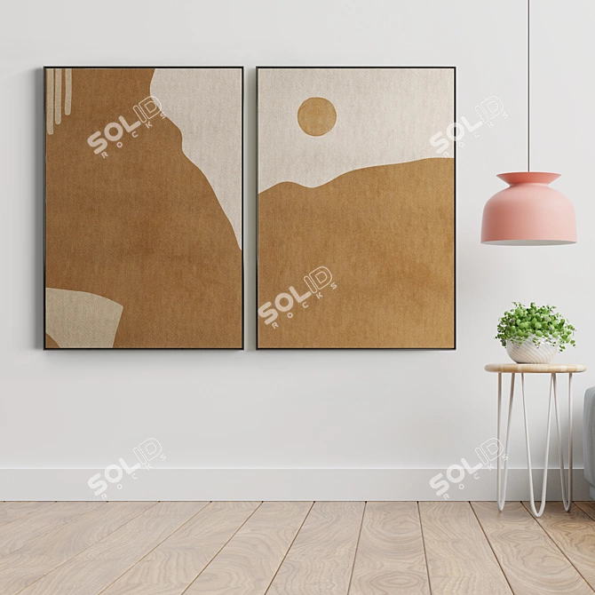 Modern Abstract Photo Frame Set 3D model image 3