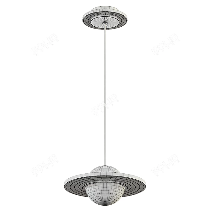 Modern Brass Pendant Lamp 3D model image 3