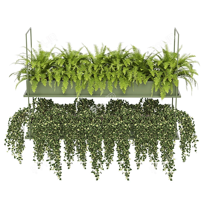 Metal Box Hanging Plants 3D model image 2