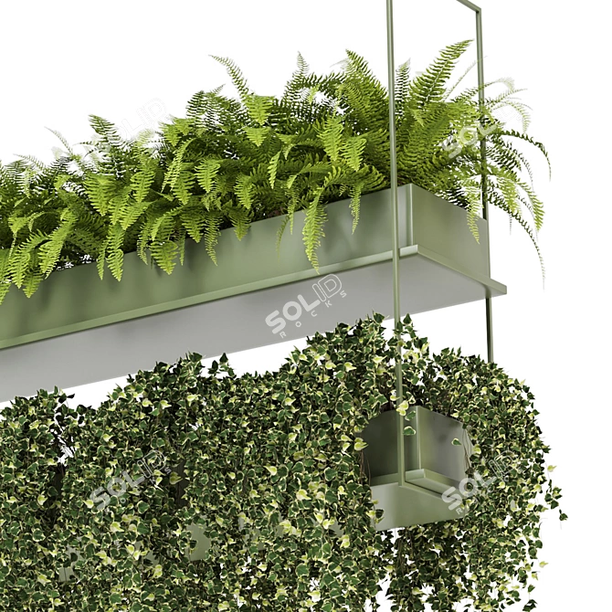 Metal Box Hanging Plants 3D model image 4