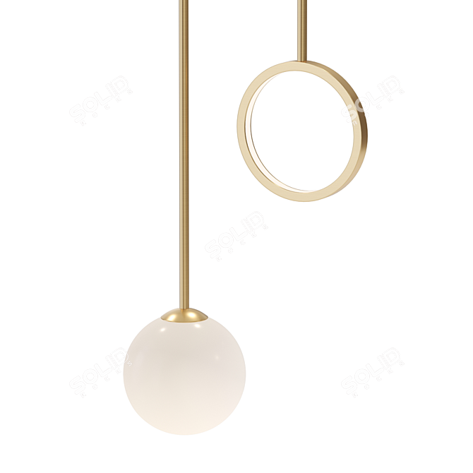 Sleek Glass LED Floor Lamp 3D model image 2