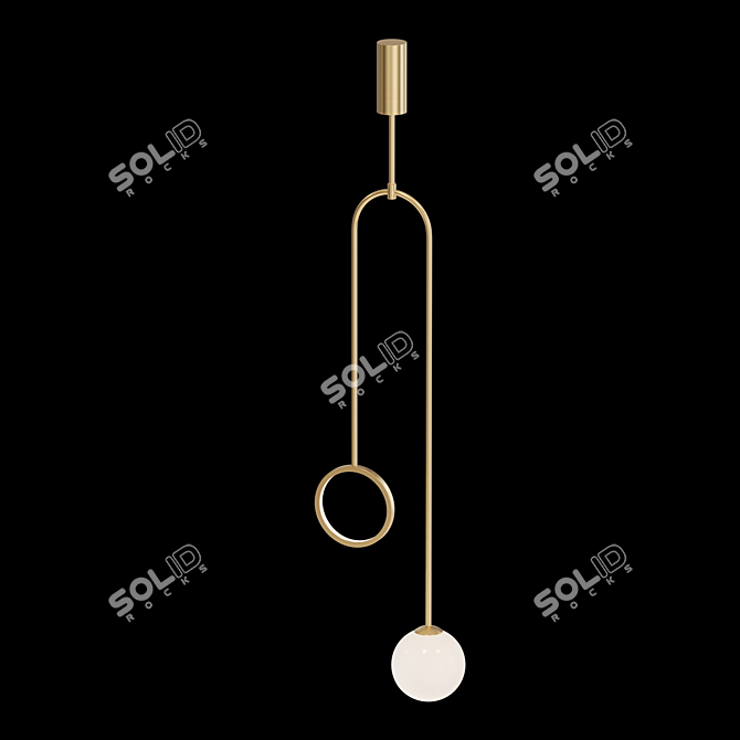 Sleek Glass LED Floor Lamp 3D model image 3