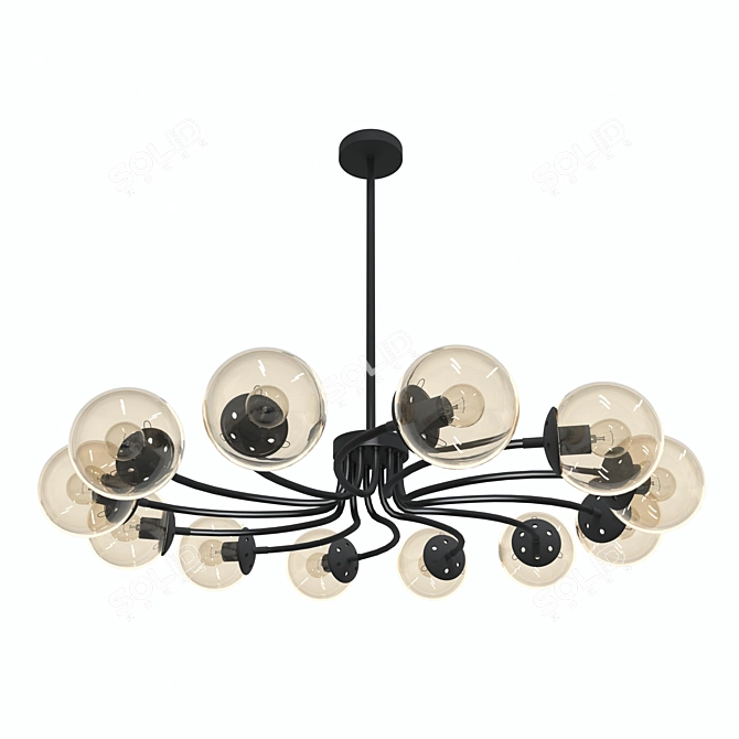 Teola Pendant Chandelier: Stylish Illumination for Modern Living 3D model image 1