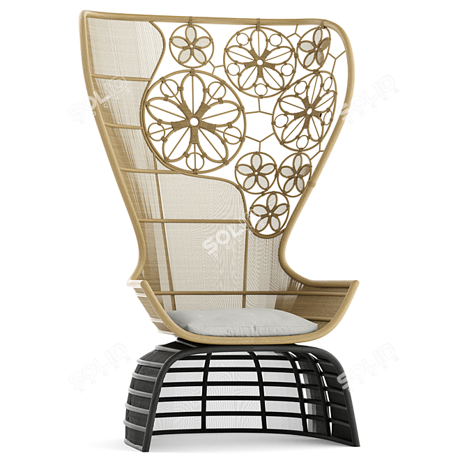 Elegant Crinoline Armchair by B&B Italia 3D model image 1
