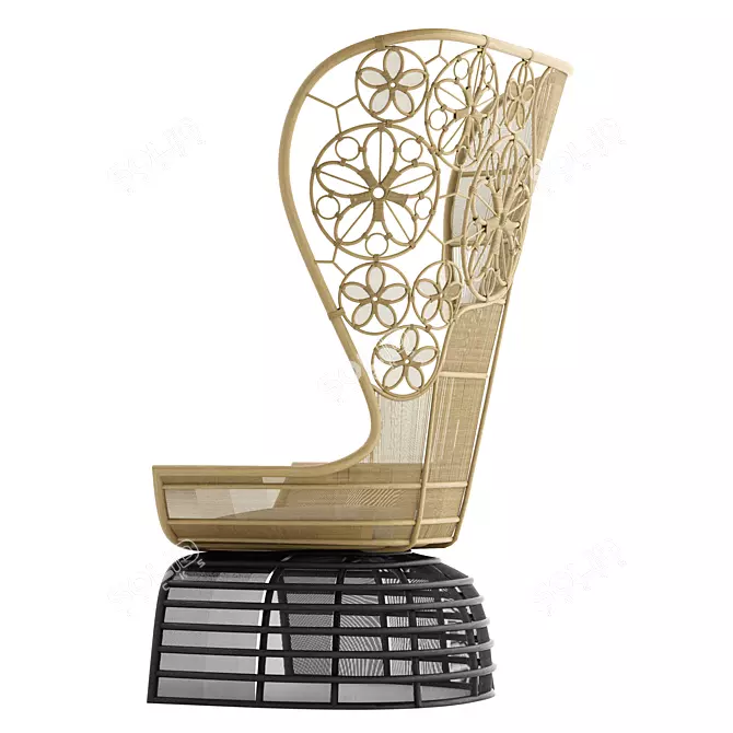 Elegant Crinoline Armchair by B&B Italia 3D model image 2