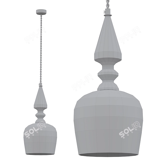 Elegant Spindle Shade Pendant Light 3D model image 2