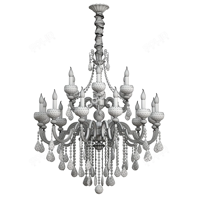 Crystal Cascade Pendant Lamp 3D model image 3