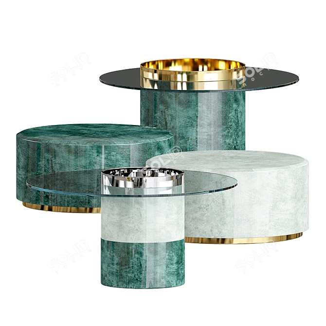 Elegant Espresso Coffee Table 3D model image 1