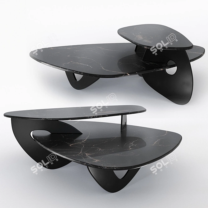 Elegant Tama Marble Coffee Table 3D model image 2