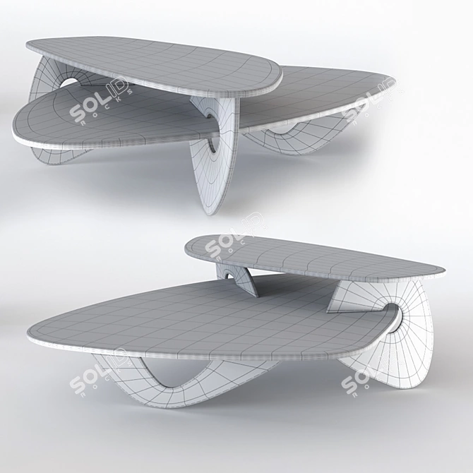 Elegant Tama Marble Coffee Table 3D model image 4