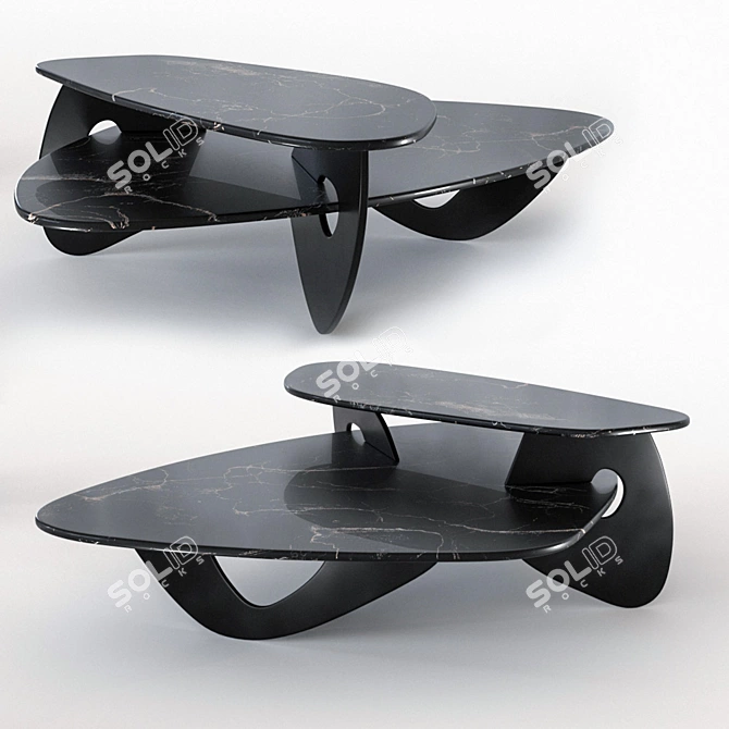 Elegant Tama Marble Coffee Table 3D model image 6