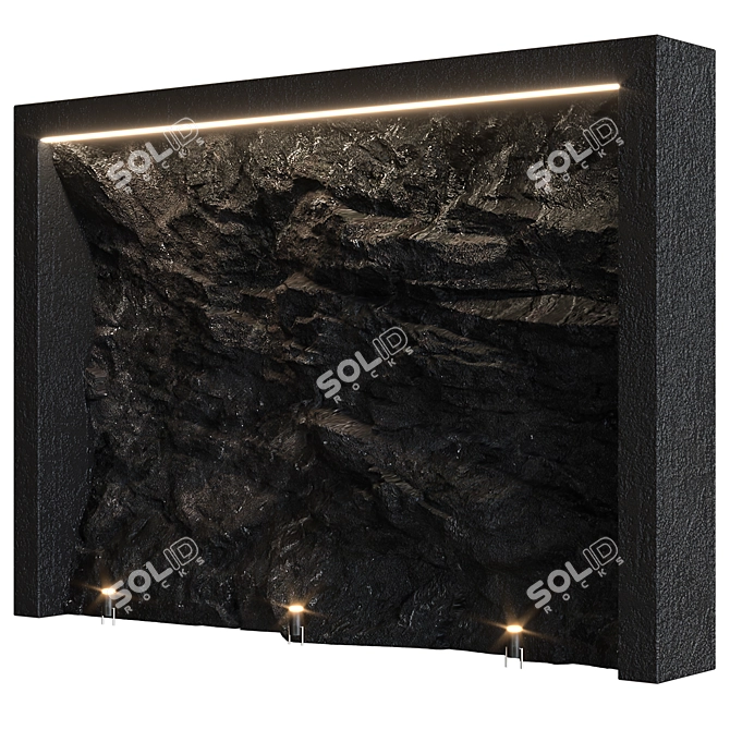 Versatile Stone Wall Panel 3D model image 2