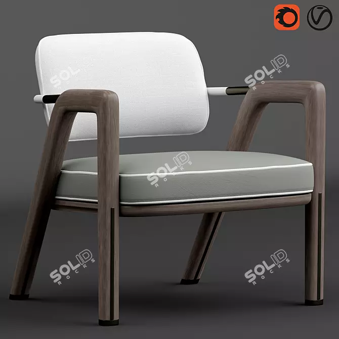 Giorgetti Elsa Chair: Sleek, Stylish, and Comfortable 3D model image 1