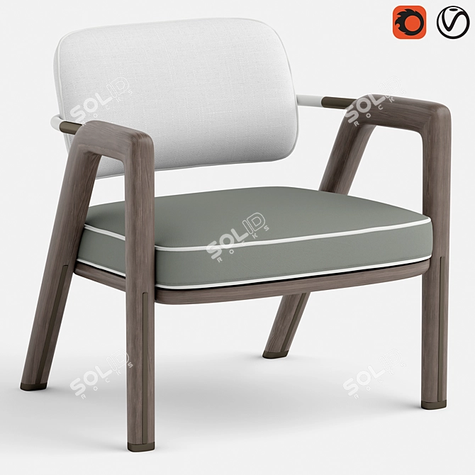 Giorgetti Elsa Chair: Sleek, Stylish, and Comfortable 3D model image 6