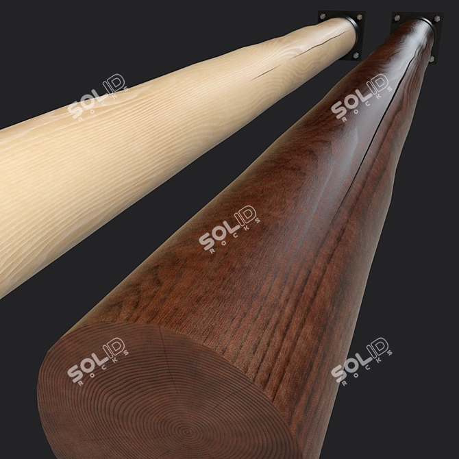 Rustic Wooden Post: High-Quality Textures, Smooth Geometry 3D model image 2