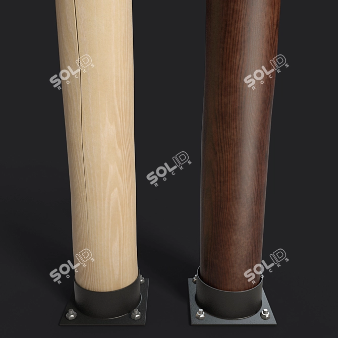 Rustic Wooden Post: High-Quality Textures, Smooth Geometry 3D model image 3