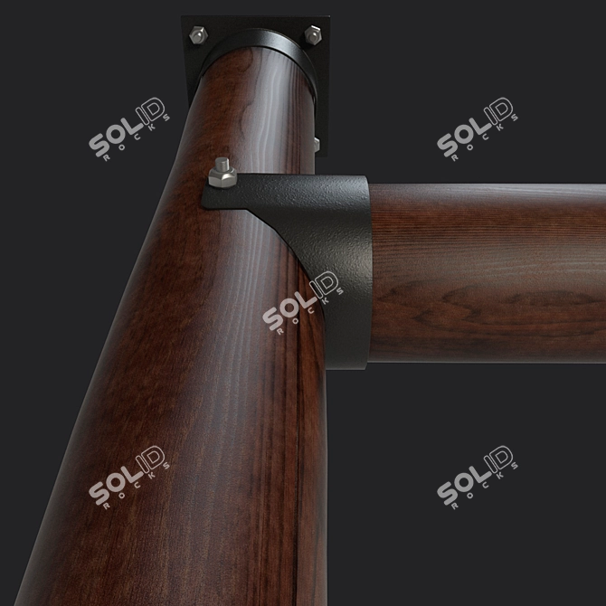 Rustic Wooden Post: High-Quality Textures, Smooth Geometry 3D model image 4