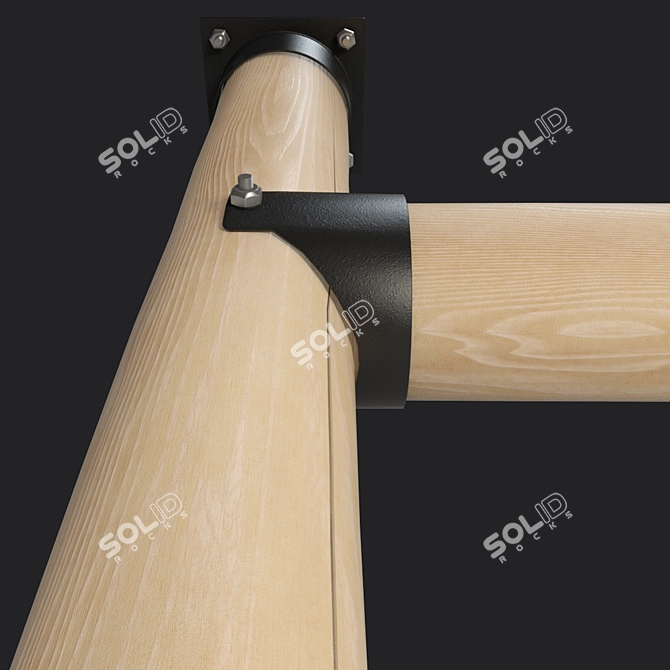 Rustic Wooden Post: High-Quality Textures, Smooth Geometry 3D model image 5