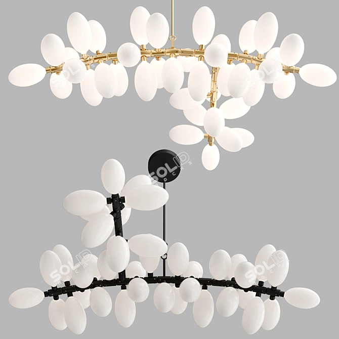 Regal Glow: 37-Bulb Kingdom Chandelier 3D model image 2