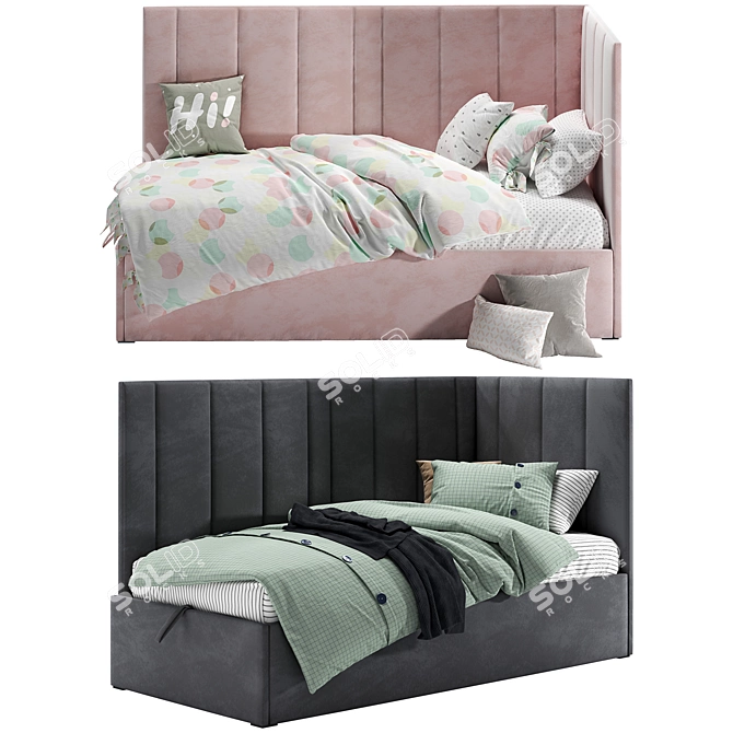 Sophie Soft Ottoman Bed - 200x90 3D model image 1