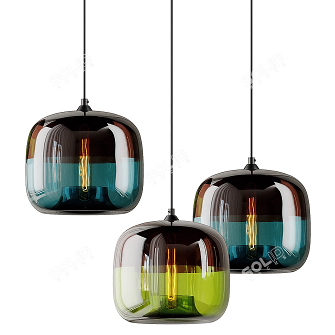 Colorful Hanging Glass Pendant 3D model image 4