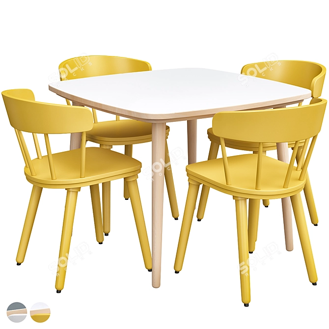OMTÄNKSAM Table Chair - Comfort and Style in One 3D model image 4
