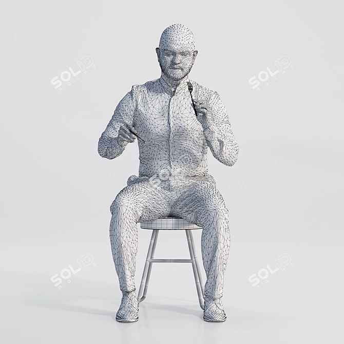 3D Character Model with High-Quality Textures 3D model image 3