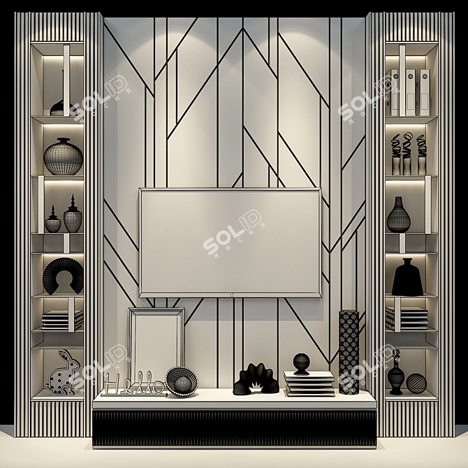 Modern TV Shelf 0417 3D model image 2