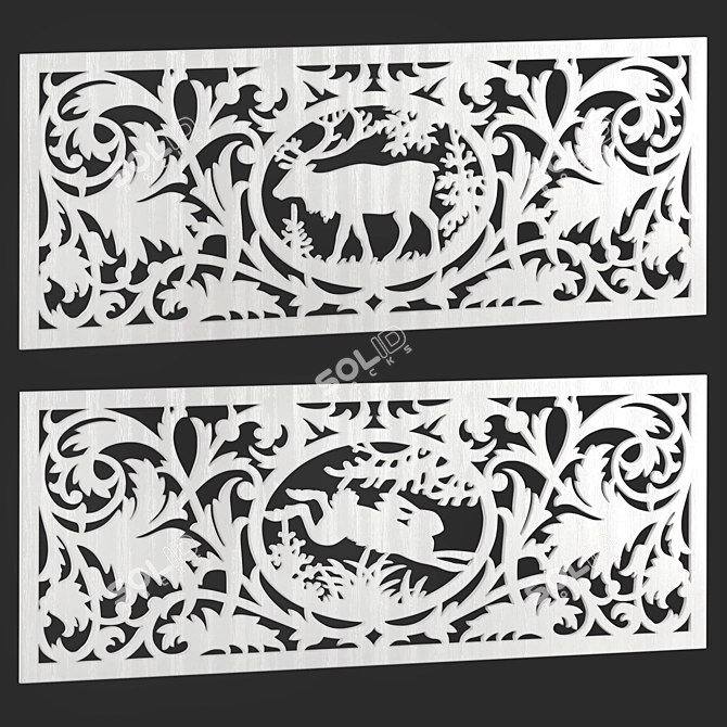 Wildlife-Theme Decorative Panel 3D model image 1