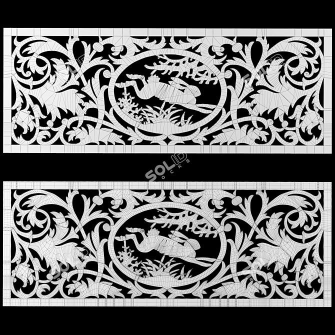 Wildlife-Theme Decorative Panel 3D model image 2