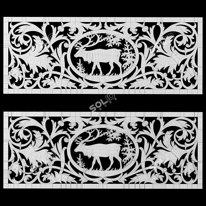 Wildlife-Theme Decorative Panel 3D model image 3