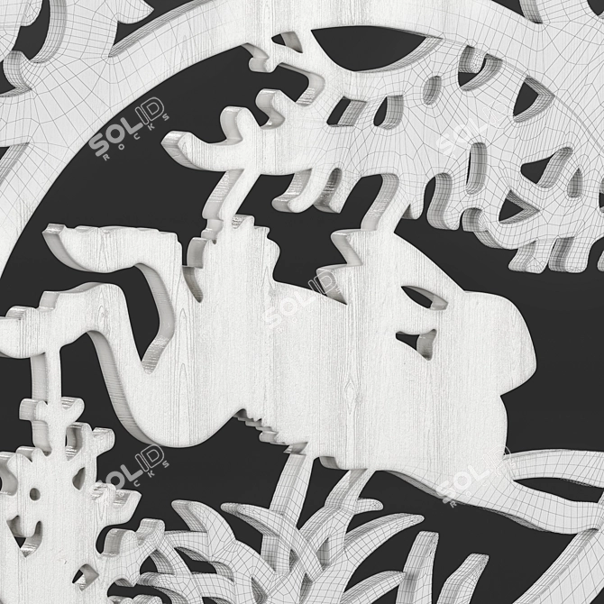 Wildlife-Theme Decorative Panel 3D model image 4