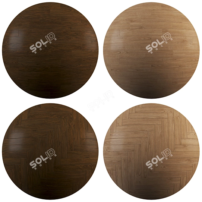 Patterned Parquet Collection: Standard & Herringbone 3D model image 1