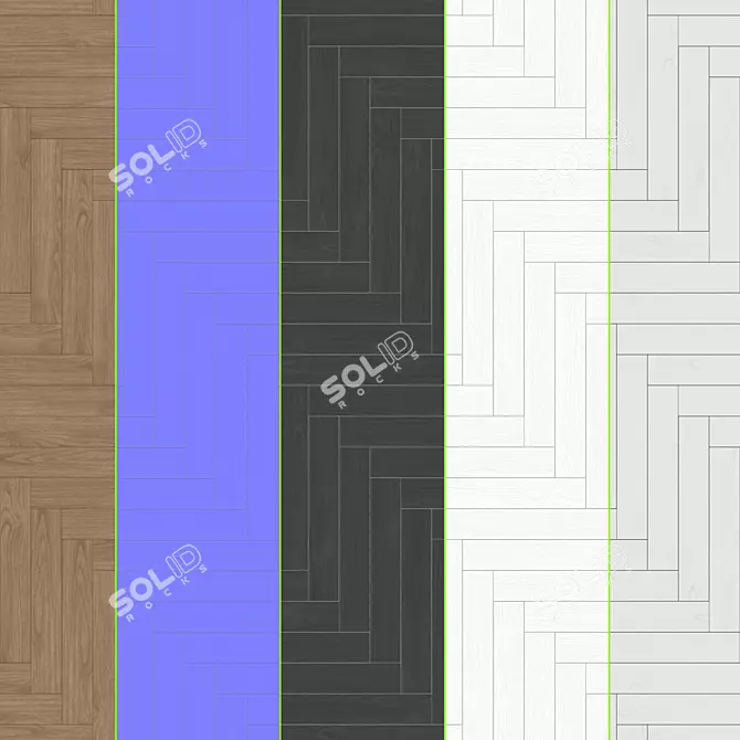 Patterned Parquet Collection: Standard & Herringbone 3D model image 2