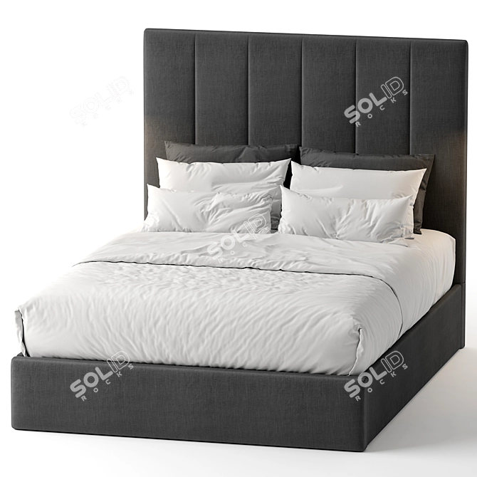 Elegant Kennedy Queen Bed 3D model image 2