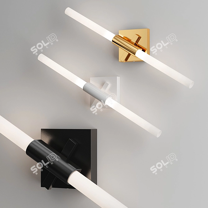 Elegant Double Cylinder Wall Sconce 3D model image 1