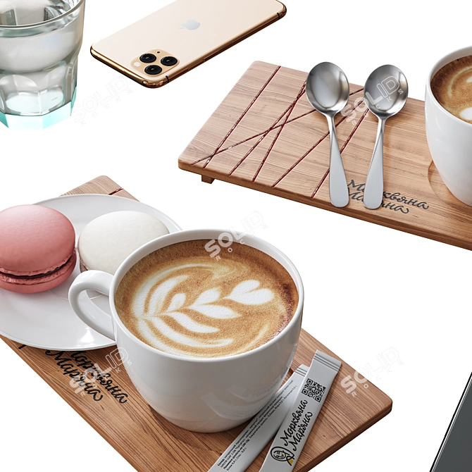 Cafe Table Decor Set | Unique and Stylish 3D model image 6