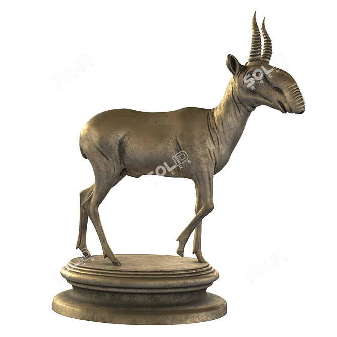 Graceful Saiga Sculptures 3D model image 3