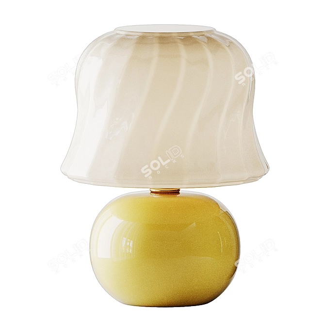 Cream Mushroom Murano Table lamp 3D model image 2