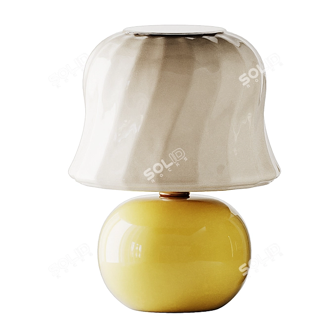 Cream Mushroom Murano Table lamp 3D model image 4