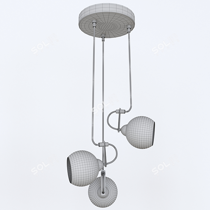 Sleek Black Pendant Lamp 3D model image 3