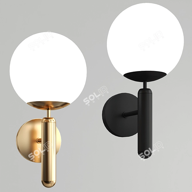 Elegant Golden Wall Lamp 3D model image 1