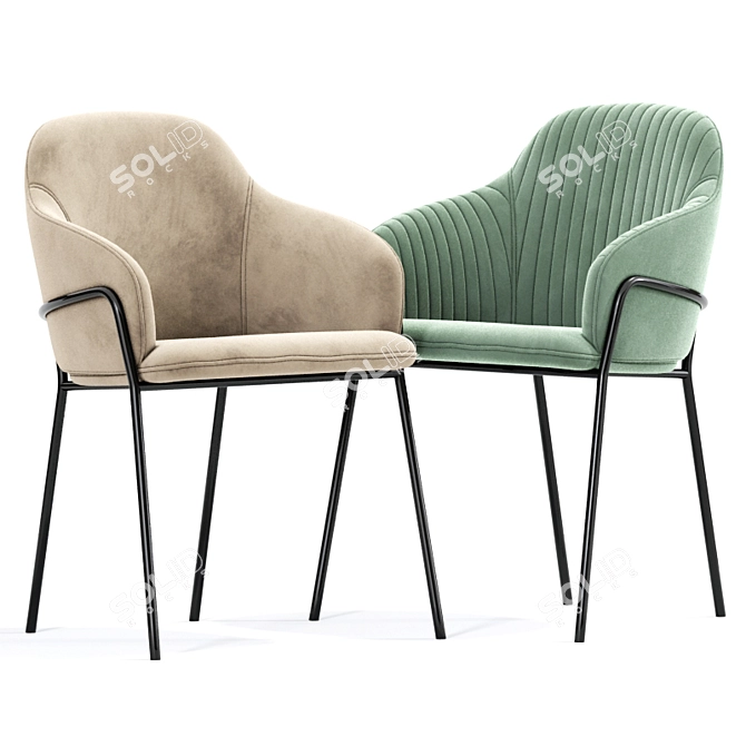 Elegant Carver Dining Chair 3D model image 2