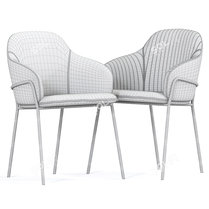 Elegant Carver Dining Chair 3D model image 3