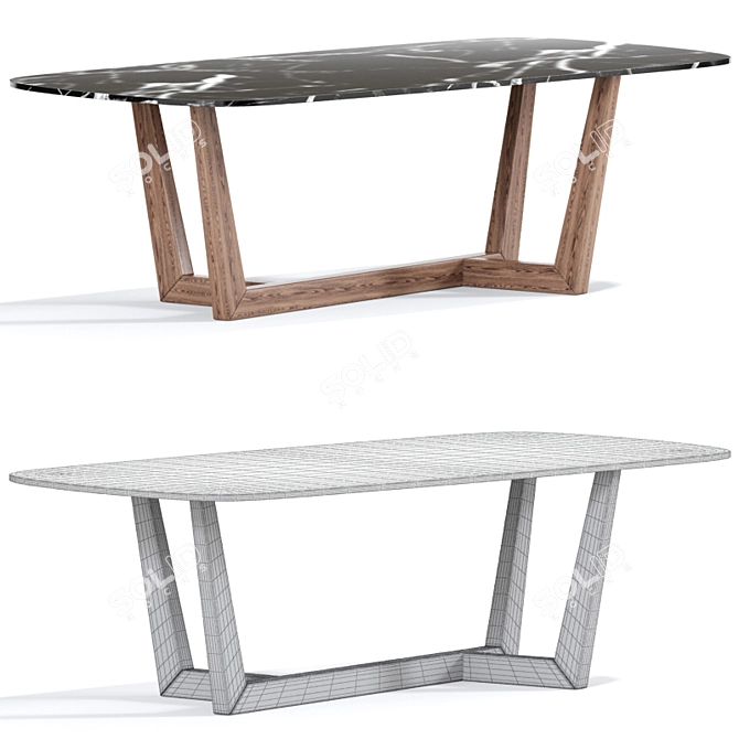 Elegant Carver Dining Chair 3D model image 4