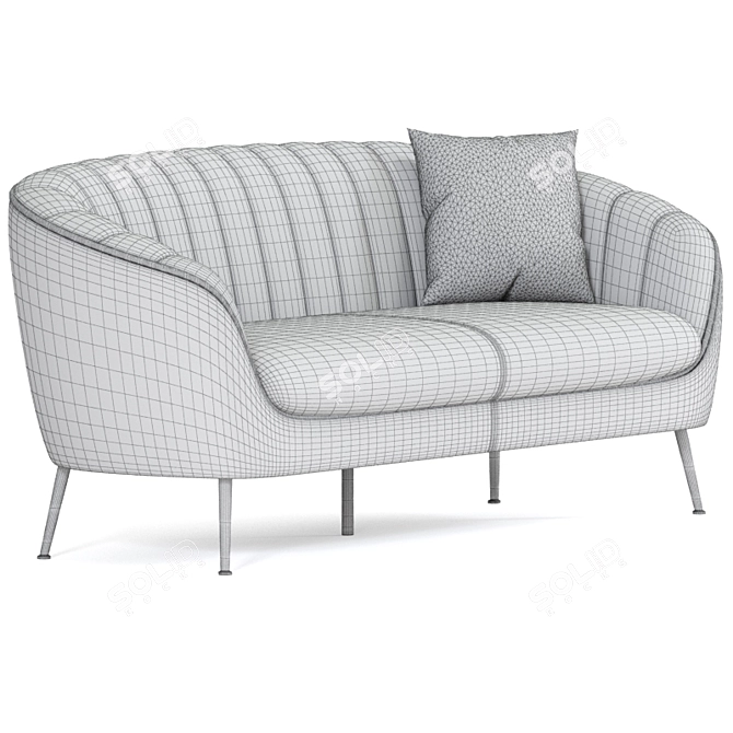 Audrey Pink Velvet Lounge Sofa 3D model image 3
